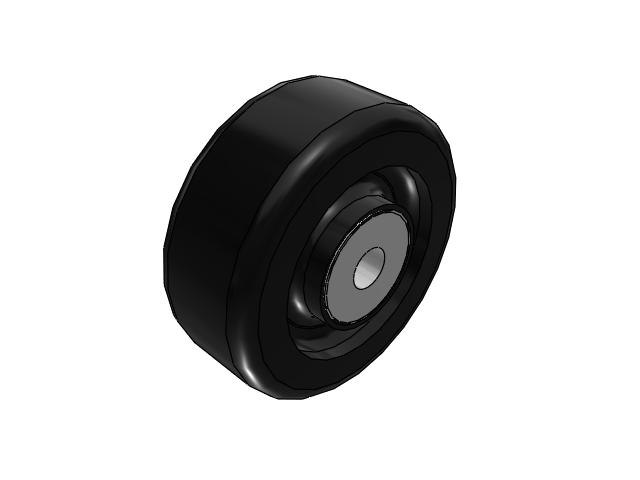 PB Polypropylene 3-1/2 x 1-3/8 Wheel with Delrin Bearing