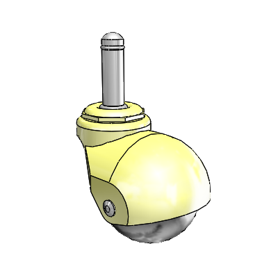 Baron Grip Ring Metalized Brass Swivel Caster with 2 x 2 Polyolefin Wheel