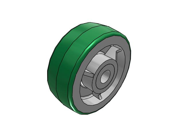 PD Polyurethane on Aluminum 4 x 1-1/2 Wheel with Straight Roller Bearing