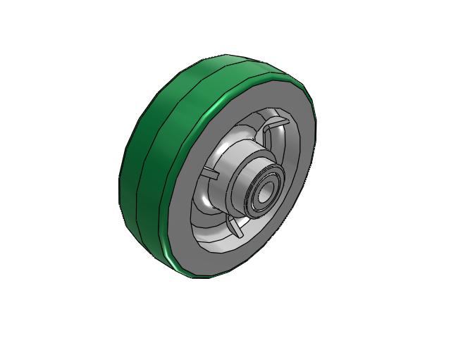 PD Polyurethane on Aluminum 5 x 1-1/2 Wheel with Straight Roller Bearing