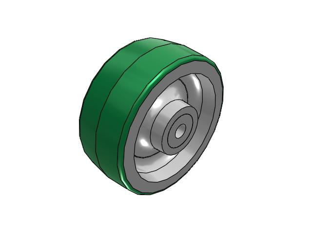 PD Polyurethane on Aluminum 5 x 2 Wheel with Straight Roller Bearing