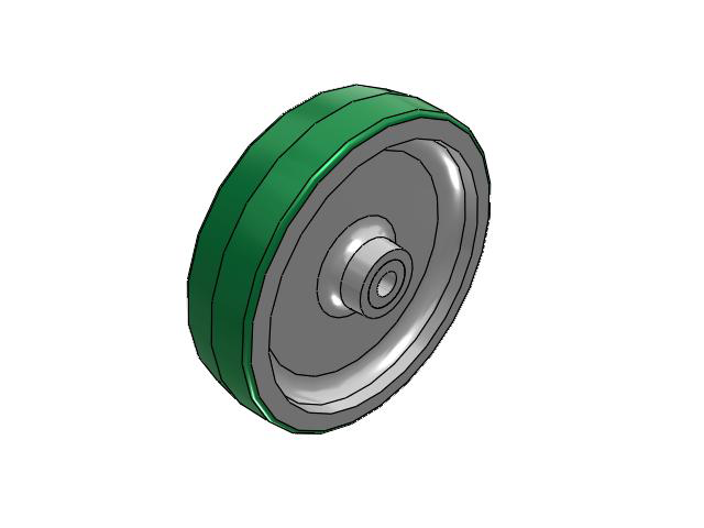PD Polyurethane on Aluminum 8 x 2 Wheel with Straight Roller Bearing