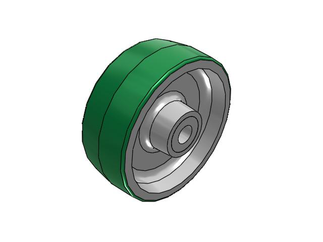 PD Polyurethane on Aluminum 8 x 3 Wheel with Straight Roller Bearing