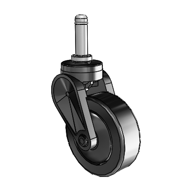 Eclipse Grip Ring Swivel Caster with 3 x 1 Black Thermoplastic Urethane Wheel