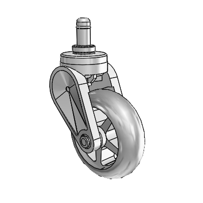 Eclipse Grip Ring Swivel Caster with 3 x 1 Grey Polyurethane Wheel