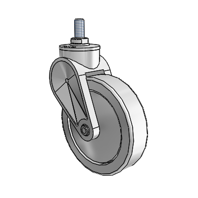 Eclipse Threaded Stem Swivel Caster with 4 x 1 Grey Polyurethane Wheel