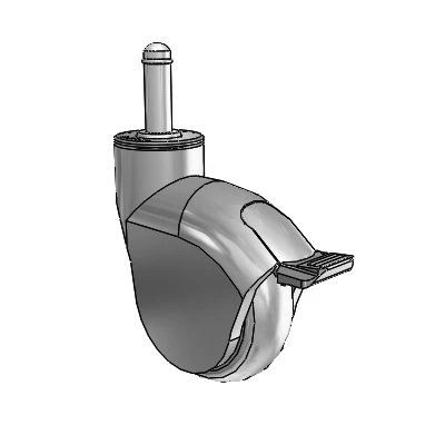 Genesis Grip Ring Grey Swivel Caster with 3 x 1 Monotech Wheel and Tread Lock Brake
