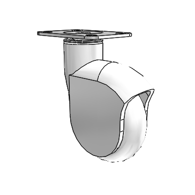 Genesis Top Plate White Swivel Caster with 4 x 1.25 Monotech Wheel