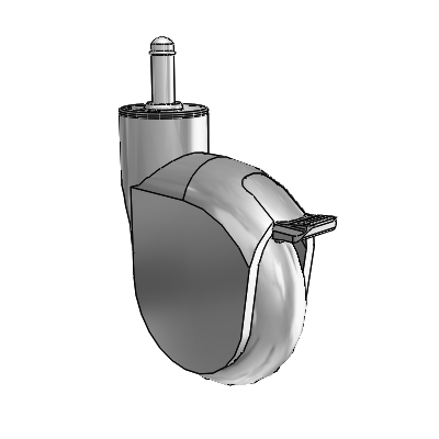 Genesis Grip Ring Grey Swivel Caster with 4 x 1.25 Monotech Wheel and Tread Lock Brake