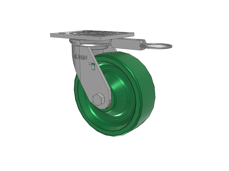 16 Series Top Plate Swivel Caster with 6 x 2 Green Polyurethane XI - X-treme Solid Polyurethane Wheel