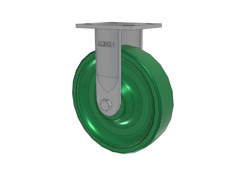 16 Series Top Plate Rigid Caster with 8 x 2 Green Polyurethane XI - X-treme Solid Polyurethane Wheel