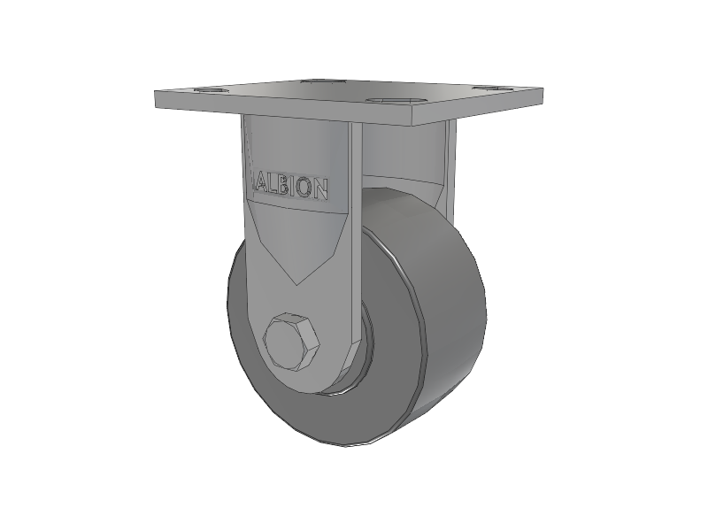 16 Series Top Plate Rigid Caster with 4 x 2 Grey Polyurethane XP - X-treme Plus Solid Polyurethane Wheel