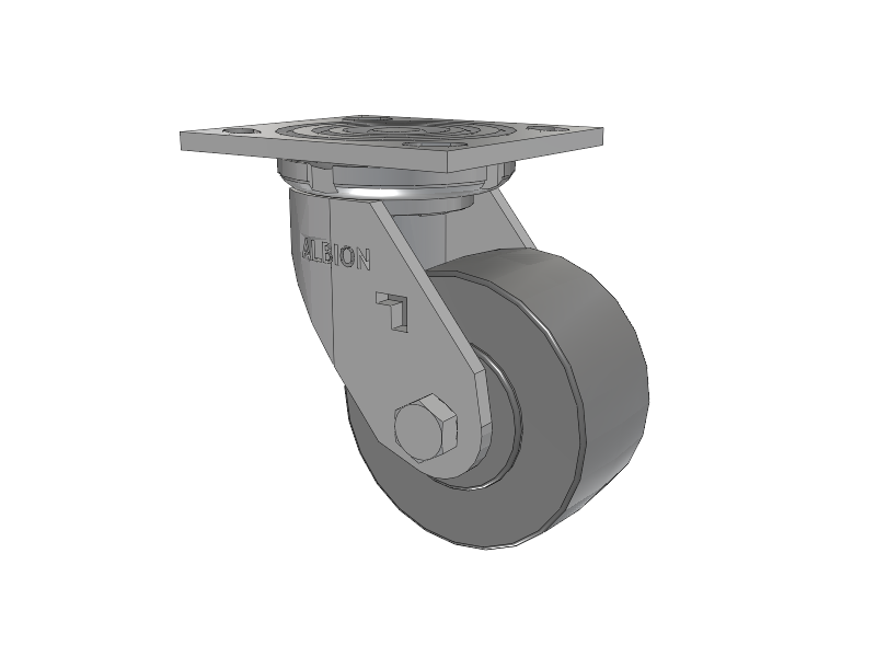 16 Series Top Plate Swivel Caster with 4 x 2 Grey Polyurethane XP - X-treme Plus Solid Polyurethane Wheel