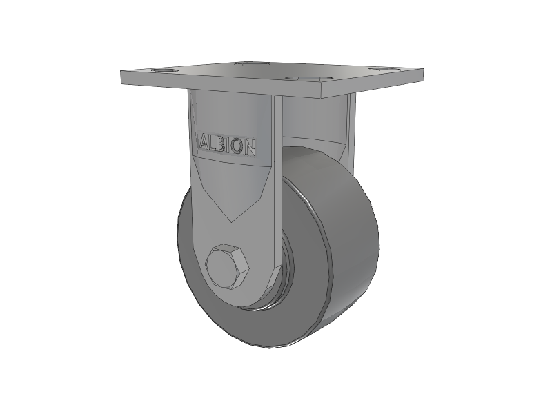 16 Series Top Plate Rigid Caster with 4 x 2 Grey Polyurethane XP - X-treme Plus Solid Polyurethane Wheel