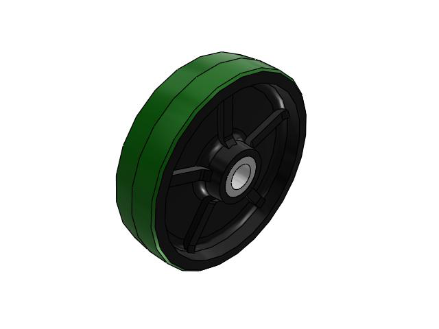 PH Polyurethane on Cast Iron 12 x 3 Wheel with Straight Roller Bearing