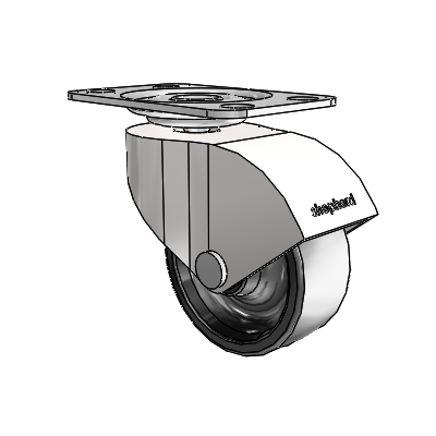 Monarch Top Plate Bright Chrome Swivel Caster with 2 x .8125 Black Polyolefin Wheel