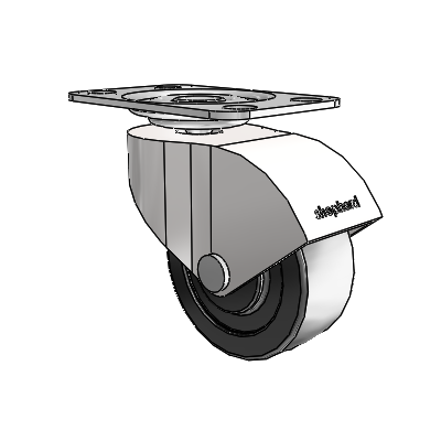 Monarch Top Plate Bright Chrome Swivel Caster with 2 x .8125 Black Polyolefin Wheel