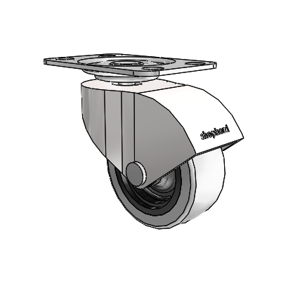 Monarch Top Plate Bright Chrome Swivel Caster with 2 x .8125 Grey Thermoplastic Urethane Wheel
