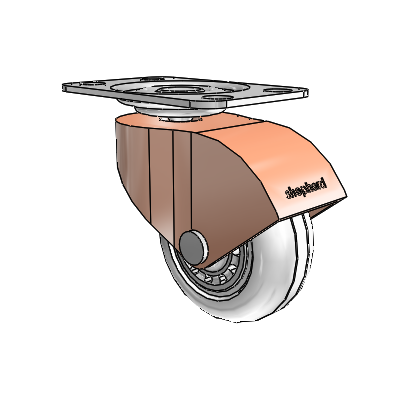 Monarch Top Plate Copper Oxide Swivel Caster with 2 x .8125 Clear Vipor Wheel