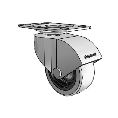 Monarch Top Plate Polished Nickel Swivel Caster with 2 x .8125 Grey Thermoplastic Urethane Wheel