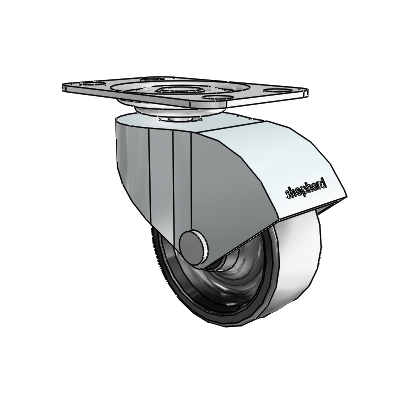 Monarch Top Plate Zinc Swivel Caster with 2 x .8125 Black Polyolefin Wheel