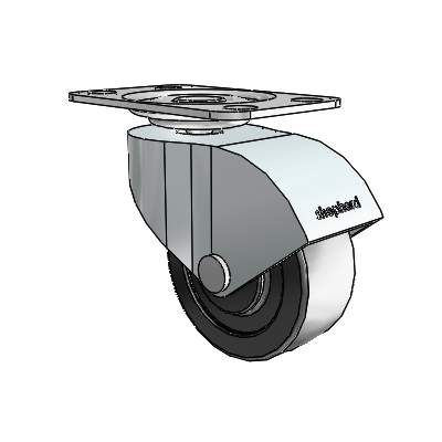 Monarch Top Plate Zinc Swivel Caster with 2 x .8125 Black Polyolefin Wheel