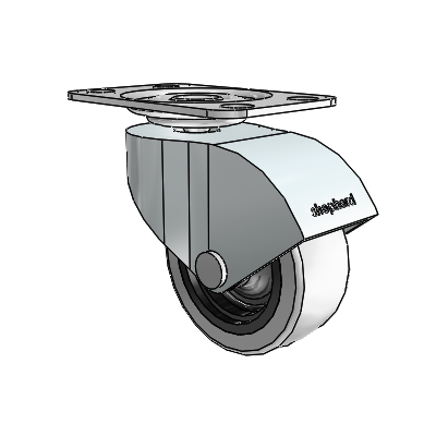 Monarch Top Plate Zinc Swivel Caster with 2 x .8125 Grey Thermoplastic Urethane Wheel