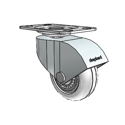 Monarch Top Plate Zinc Swivel Caster with 2 x .8125 Clear Vipor Wheel