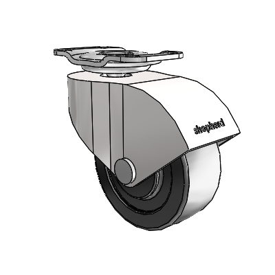 Monarch Top Plate Bright Chrome Swivel Caster with 2 x .8125 Black Polyolefin Wheel