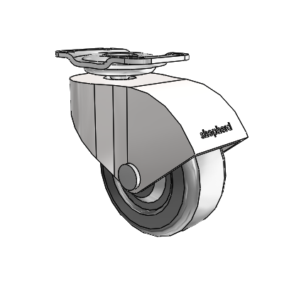 Monarch Top Plate Bright Chrome Swivel Caster with 2 x .8125 Black Hard Rubber Wheel