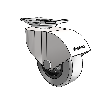 Monarch Top Plate Bright Chrome Swivel Caster with 2 x .8125 Grey Thermoplastic Rubber Wheel