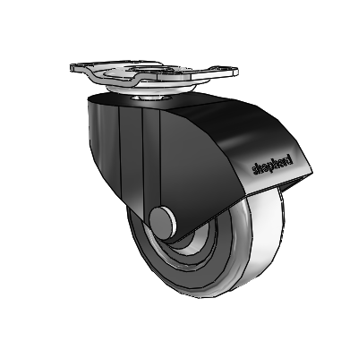 Monarch Top Plate Black Oxide Swivel Caster with 2 x .8125 Black Hard Rubber Wheel