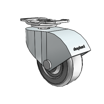 Monarch Top Plate Zinc Swivel Caster with 2 x .8125 Black Hard Rubber Wheel