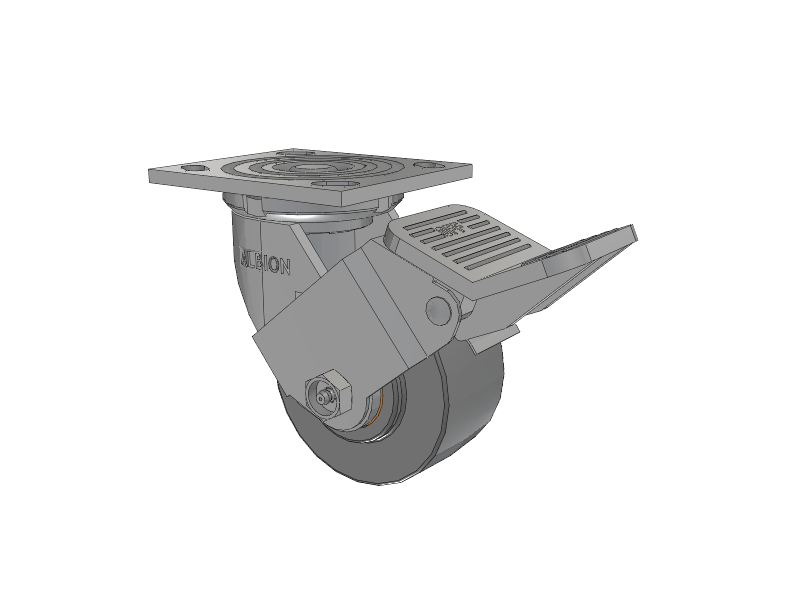 16 Series Top Plate Swivel Caster with 4 x 2 Grey Polyurethane XP - X-treme Plus Solid Polyurethane Wheel and Face Brake