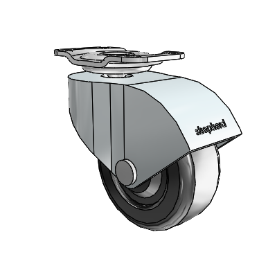 Monarch Top Plate Zinc Swivel Caster with 2 x .8125 Black Soft Rubber Wheel