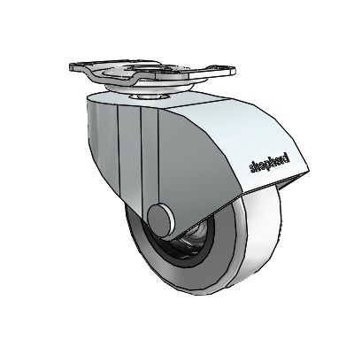 Monarch Top Plate Zinc Swivel Caster with 2 x .8125 Grey Thermoplastic Rubber Wheel