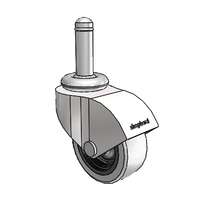 Monarch Grip Ring Bright Chrome Swivel Caster with 2 x .8125 Grey Thermoplastic Urethane Wheel