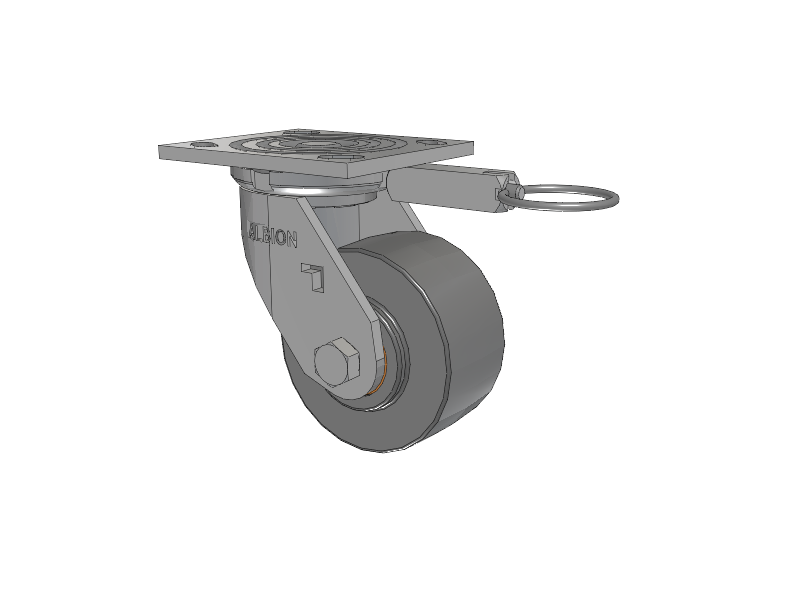 16 Series Top Plate Swivel Caster with 4 x 2 Grey Polyurethane XP - X-treme Plus Solid Polyurethane Wheel