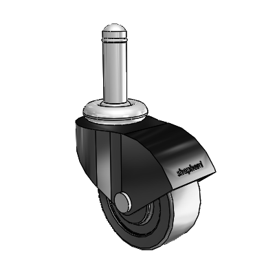 Monarch Grip Ring Black Oxide Swivel Caster with 2 x .8125 Black Polyolefin Wheel