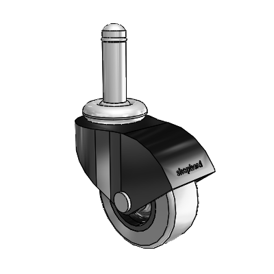 Monarch Grip Ring Black Oxide Swivel Caster with 2 x .8125 Grey Thermoplastic Rubber Wheel
