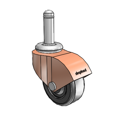 Monarch Grip Ring Copper Oxide Swivel Caster with 2 x .8125 Black Soft Rubber Wheel