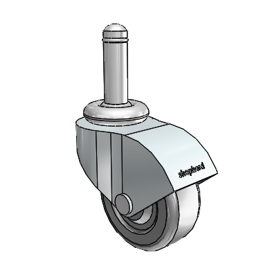 Monarch Grip Ring Zinc Swivel Caster with 2 x .8125 Black Hard Rubber Wheel