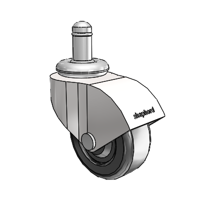 Monarch Grip Ring Bright Chrome Swivel Caster with 2 x .8125 Black Soft Rubber Wheel