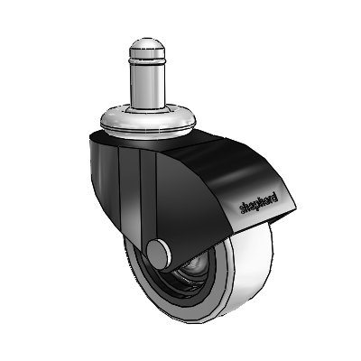 Monarch Grip Ring Black Oxide Swivel Caster with 2 x .8125 Grey Thermoplastic Urethane Wheel