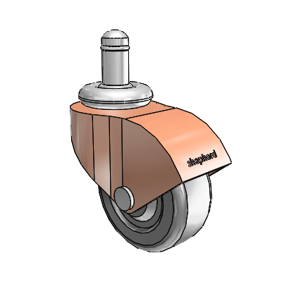 Monarch Grip Ring Copper Oxide Swivel Caster with 2 x .8125 Black Hard Rubber Wheel