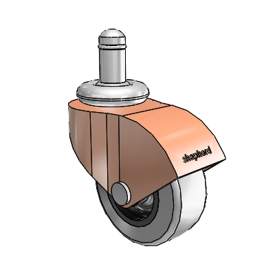Monarch Grip Ring Copper Oxide Swivel Caster with 2 x .8125 Grey Thermoplastic Rubber Wheel
