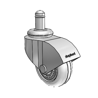Monarch Grip Ring Polished Nickel Swivel Caster with 2 x .8125 Clear Vipor Wheel
