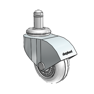 Monarch Grip Ring Zinc Swivel Caster with 2 x .8125 Clear Vipor Wheel