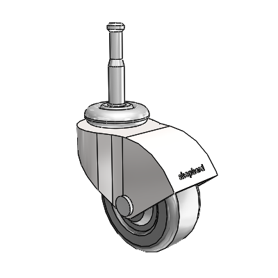 Monarch Grip Neck Bright Chrome Swivel Caster with 2 x .8125 Black Hard Rubber Wheel