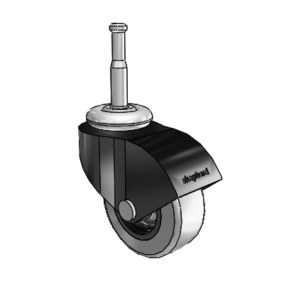 Monarch Grip Neck Black Oxide Swivel Caster with 2 x .8125 Grey Thermoplastic Rubber Wheel
